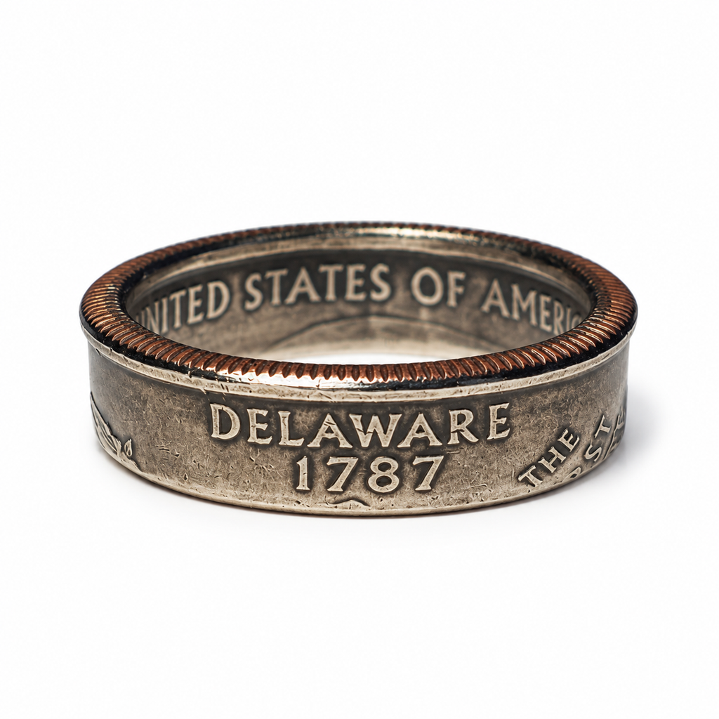 Delaware State Quarter Coin Ring