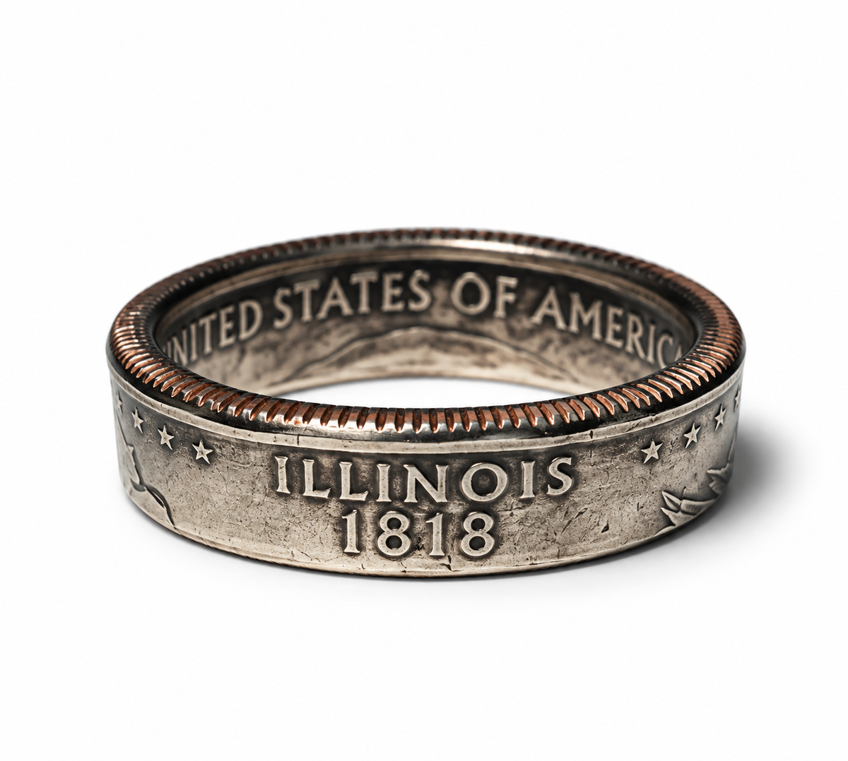 Illinois State Quarter Coin Ring