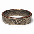Indiana State Quarter Coin Ring