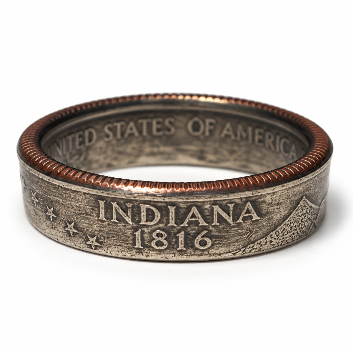 Indiana State Quarter Coin Ring
