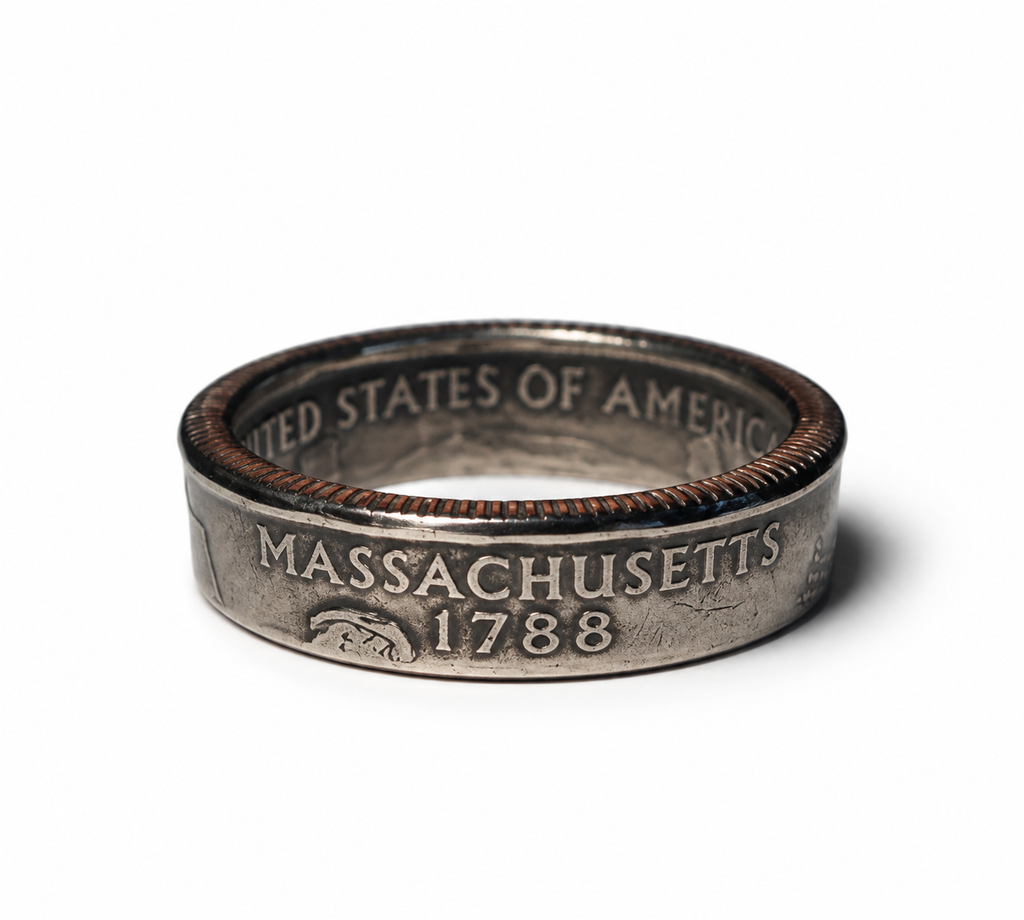 Massachusetts State Quarter Coin Ring