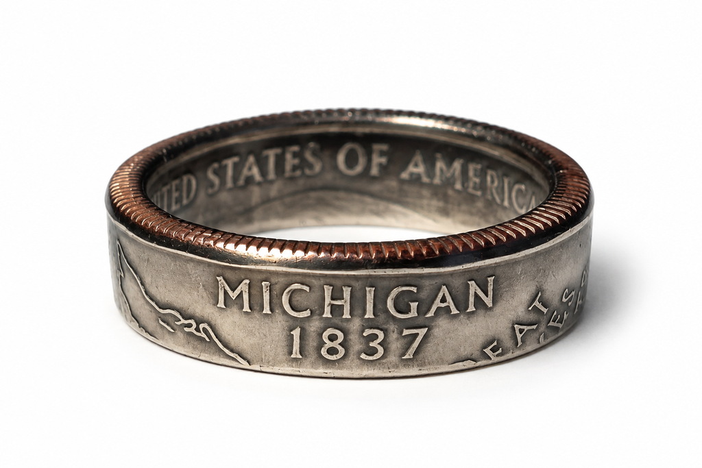 Michigan State Quarter Coin Ring