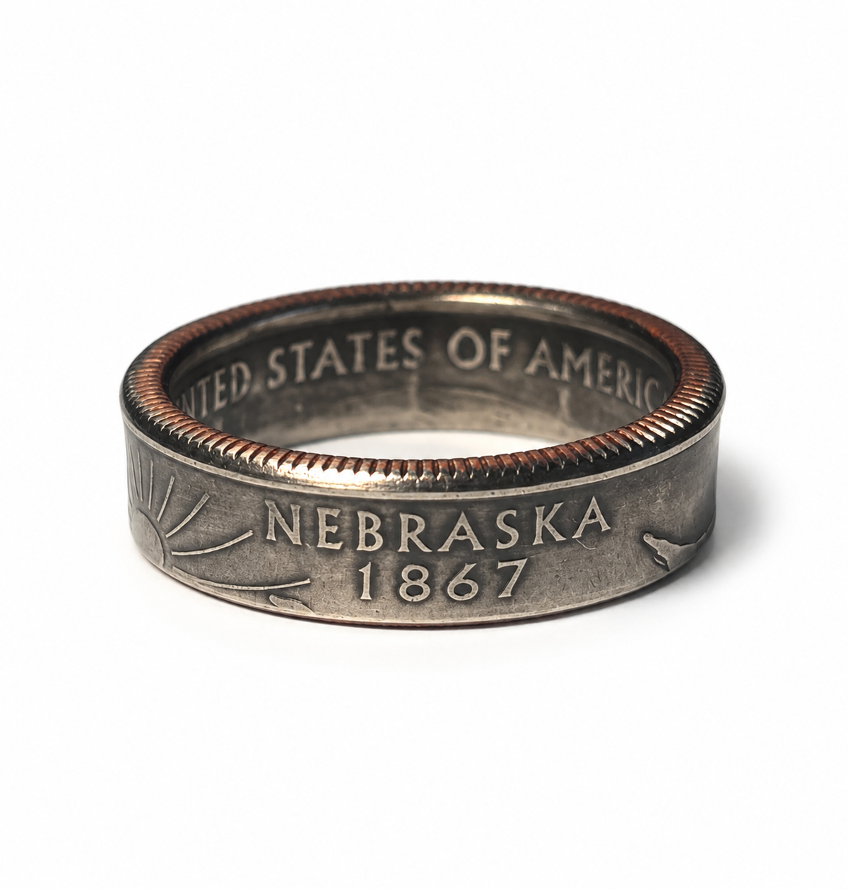 Nebraska State Quarter Coin Ring