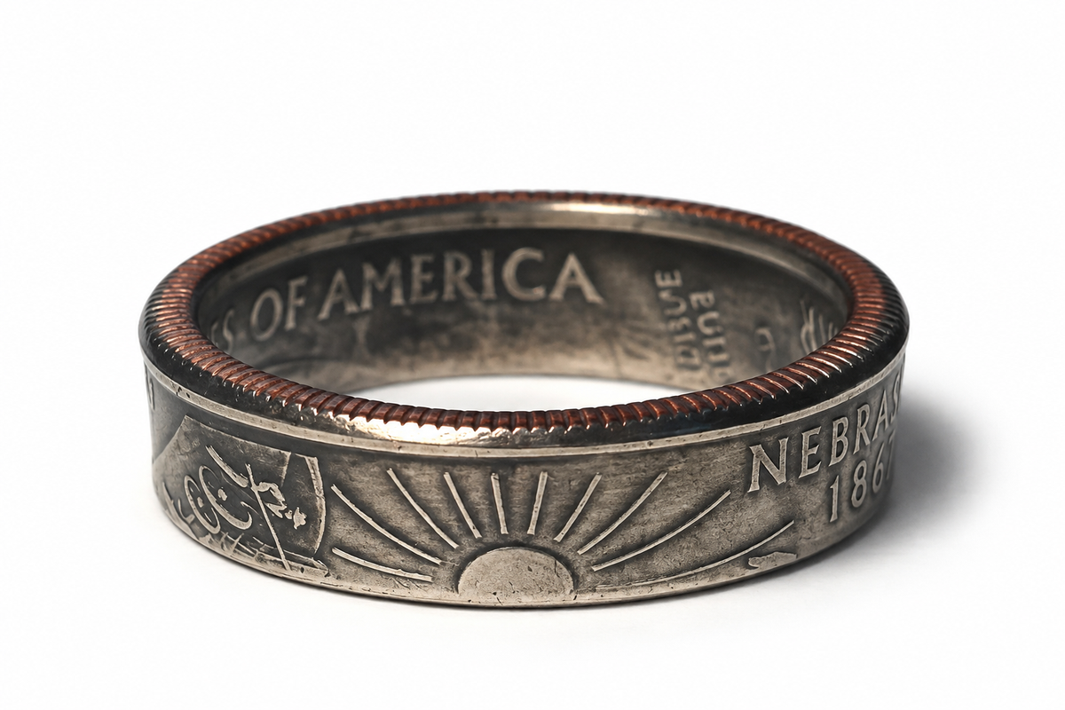 Nebraska State Quarter Coin Ring
