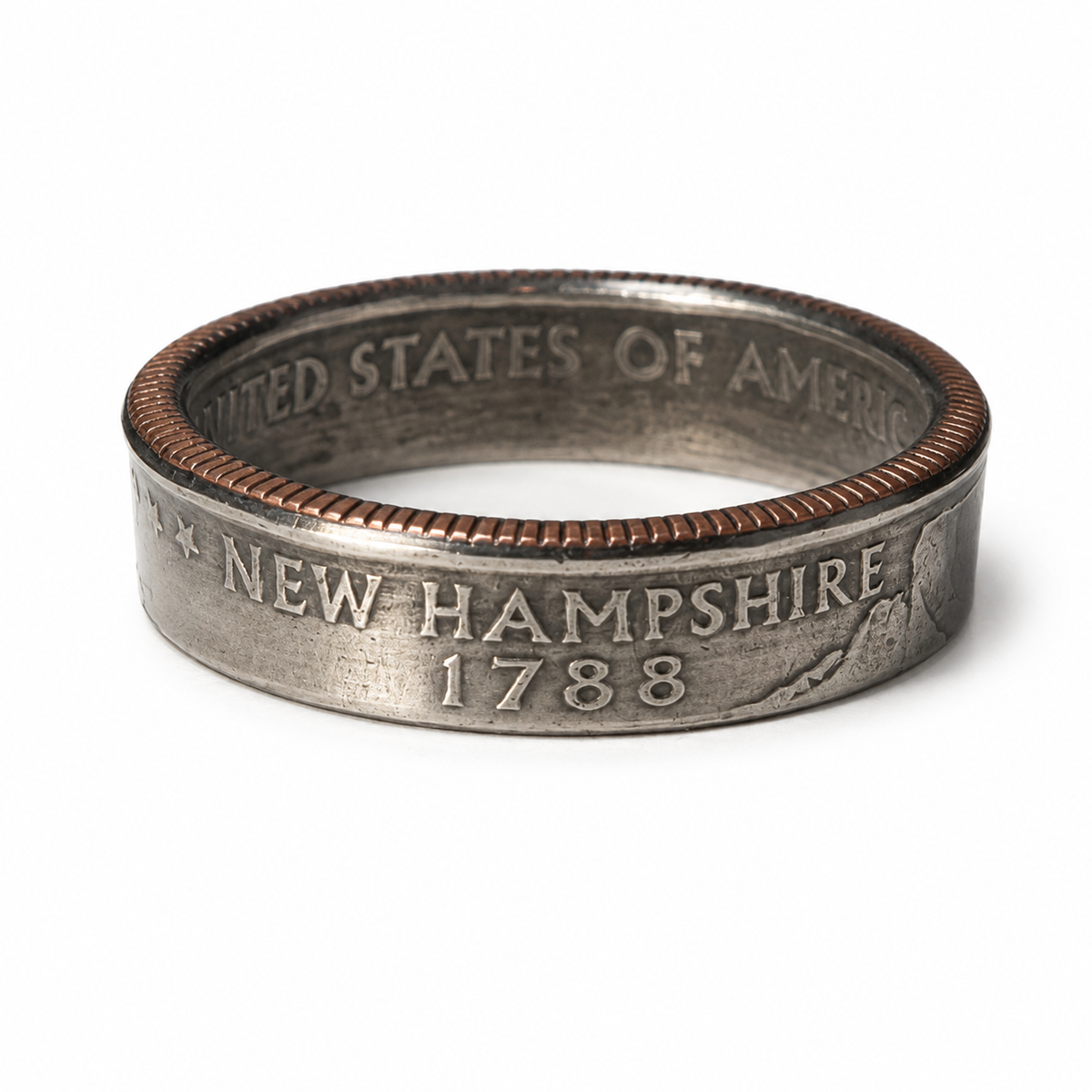 New Hampshire State Quarter Coin Ring