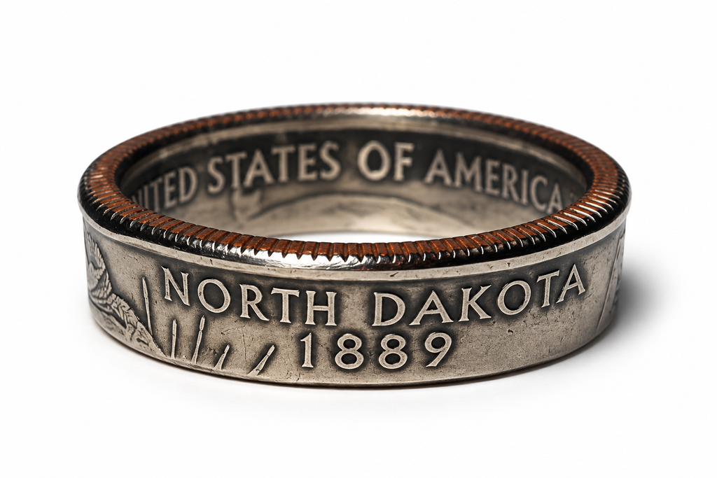 North Dakota State Quarter Coin Ring