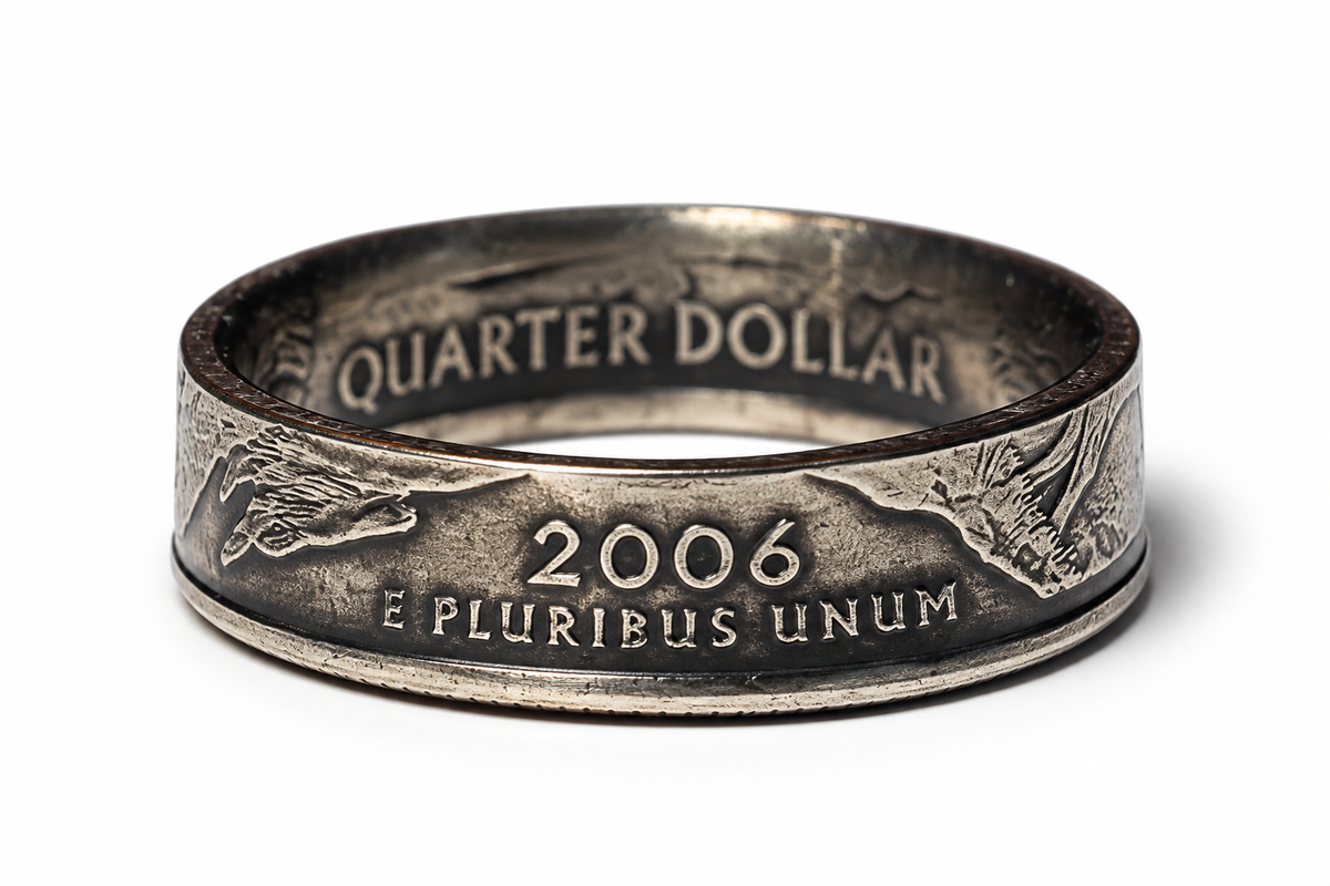North Dakota State Quarter Coin Ring