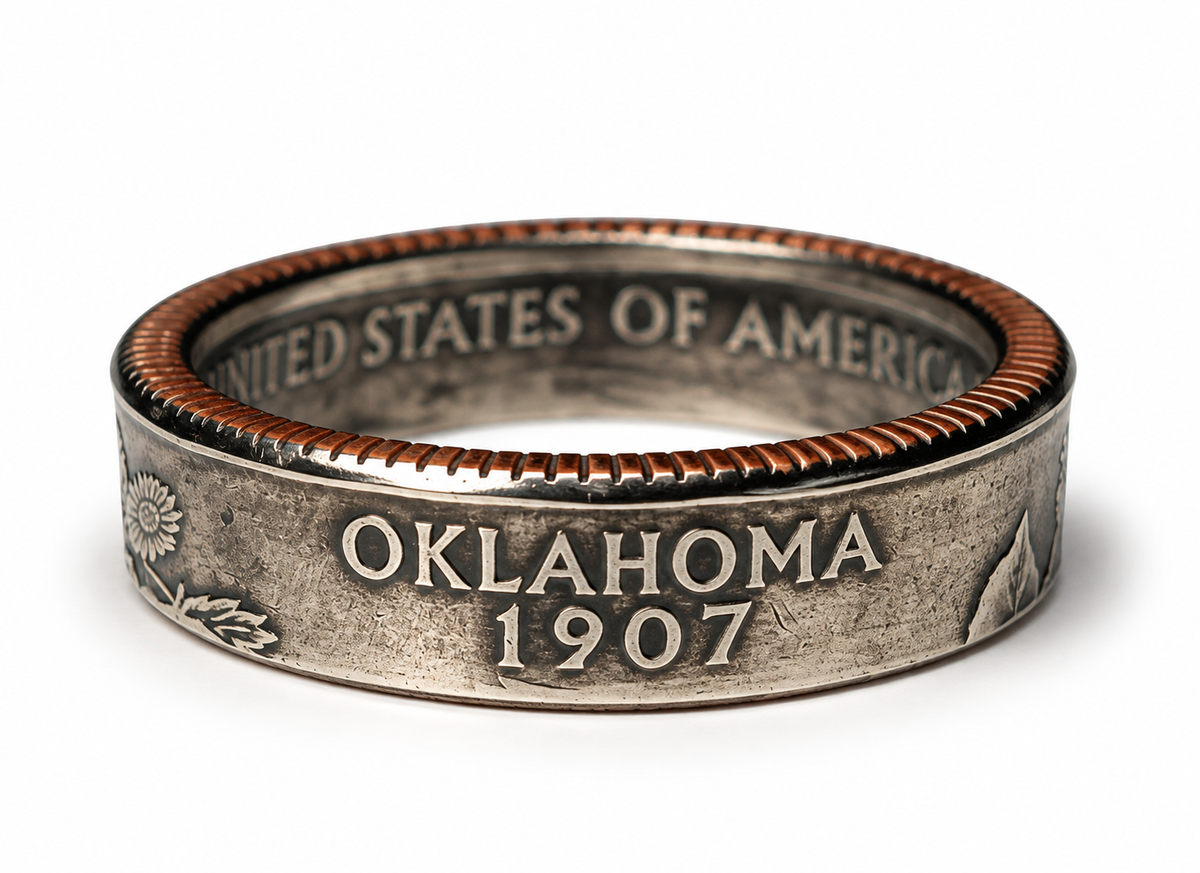 Oklahoma State Quarter Coin Ring