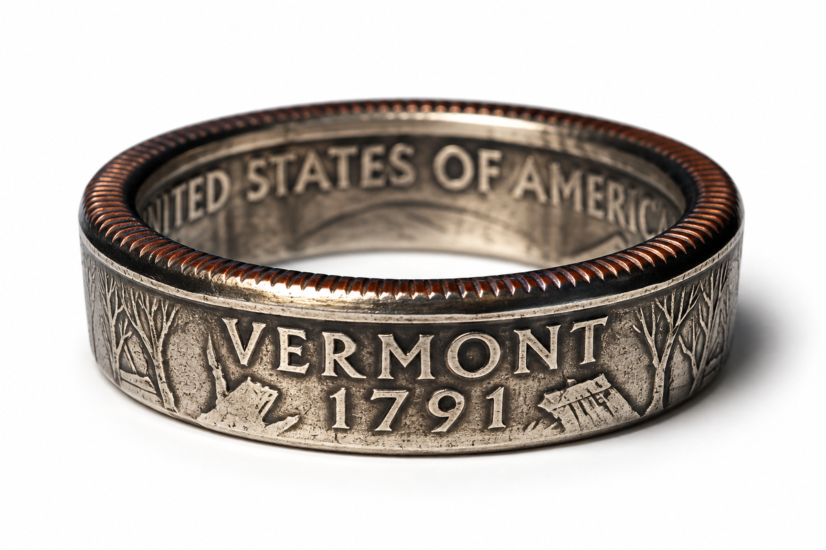 Vermont State Quarter Coin Ring